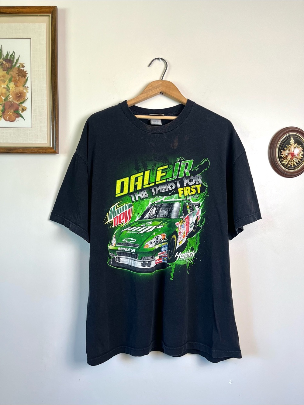Y2K Thrashed Dale Jr Mountain Dew Hendrick MotorSports Graphic Tee